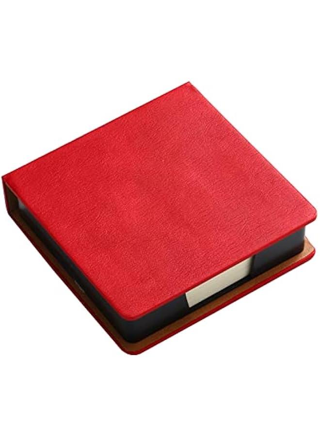 Generic Self Note Pad Holder Leather Name Cards Holder Sticky Notes Dispenser For Case With A Lid Cover Office School Supp Leather Memo Pad Holder Note Card Dispenser Sticky Note Storage Box Desk  - Image 4