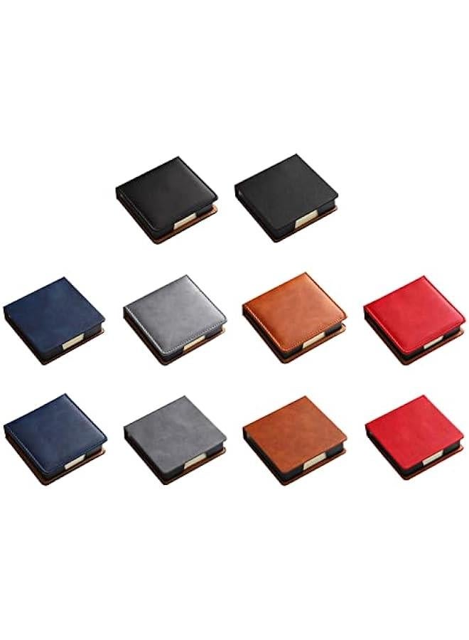 Generic Self Note Pad Holder Leather Name Cards Holder Sticky Notes Dispenser For Case With A Lid Cover Office School Supp Leather Memo Pad Holder Note Card Dispenser Sticky Note Storage Box Desk  - Image 2