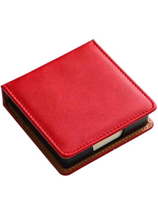Generic Self Note Pad Holder Leather Name Cards Holder Sticky Notes Dispenser For Case With A Lid Cover Office School Supp Leather Memo Pad Holder Note Card Dispenser Sticky Note Storage Box Desk  - Image 5