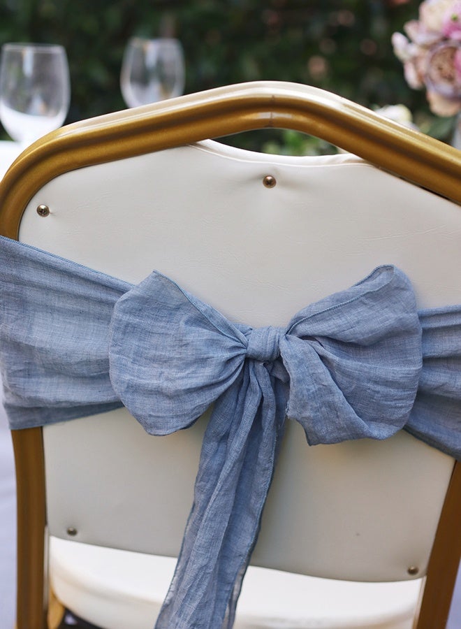 DUNISO 4 PCS 18*250cm Satin Chair Sashes Wedding Chair Bow, Banquet Chair Decorative Ties Bows Chair Cover Decor for Wedding Banquet Event Party Hotel Dining Chair Decoration - Image 4