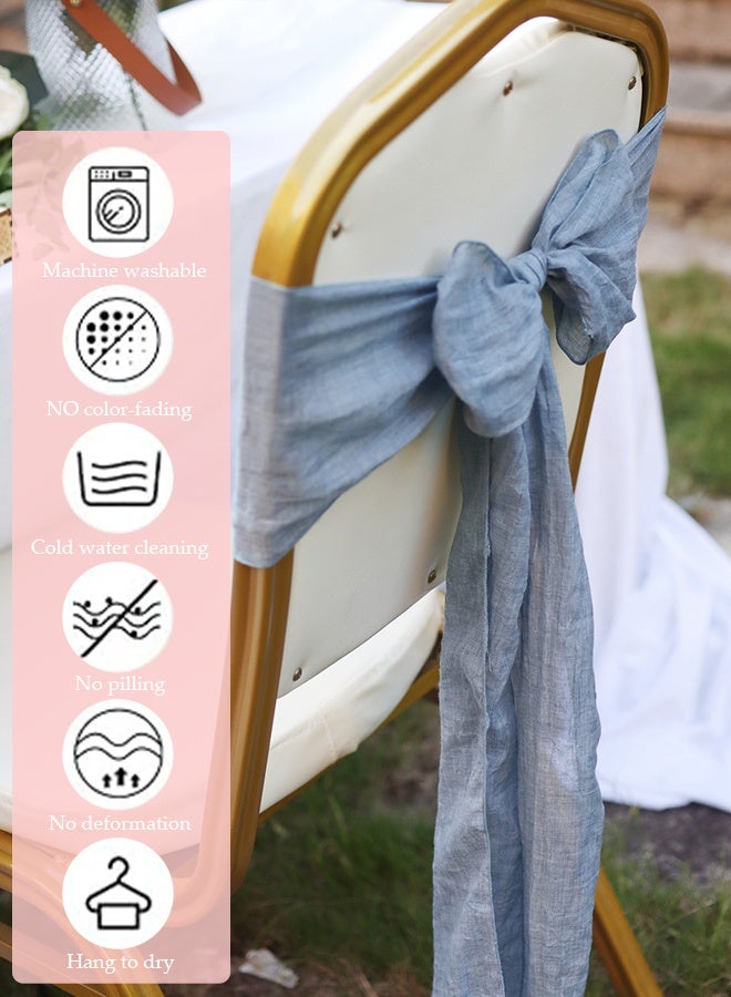 DUNISO 4 PCS 18*250cm Satin Chair Sashes Wedding Chair Bow, Banquet Chair Decorative Ties Bows Chair Cover Decor for Wedding Banquet Event Party Hotel Dining Chair Decoration - Image 2