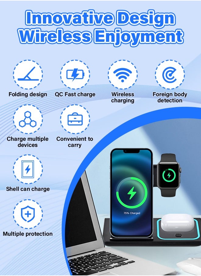 PRO LASHBEAUTY - 3-in-1 MagSafe Wireless Charging Station | 15W Fast Charger for iPhone 16/15/14/13/12 Pro Max, Apple Watch Ultra 2/9 & AirPods | AS/NZS Certified with Aussie Plug - Image 1