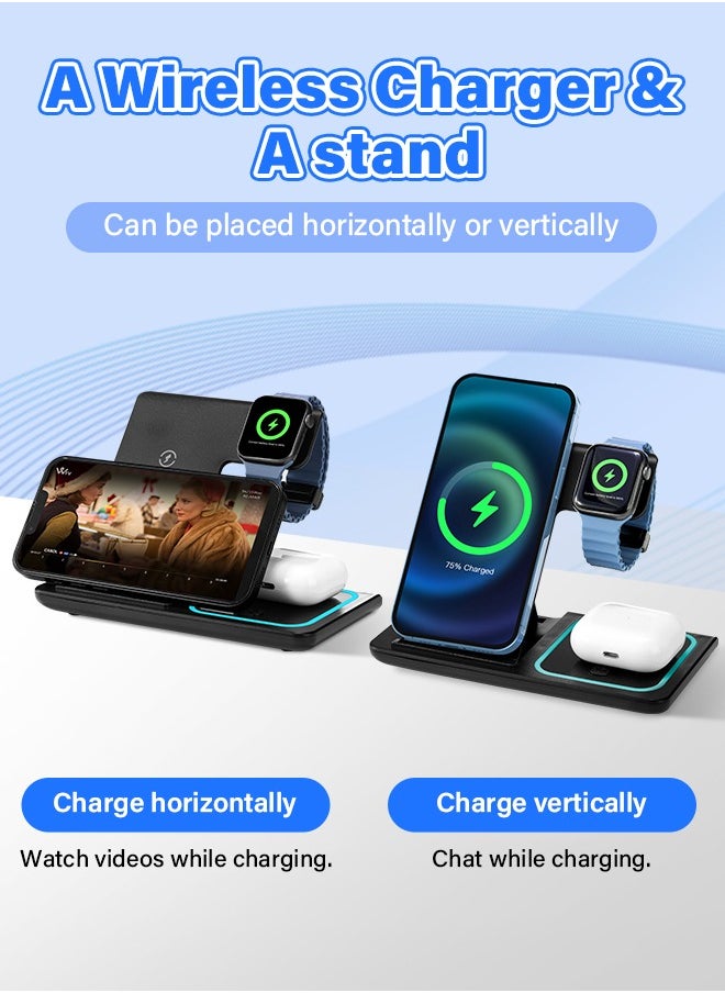 PRO LASHBEAUTY - 3-in-1 MagSafe Wireless Charging Station | 15W Fast Charger for iPhone 16/15/14/13/12 Pro Max, Apple Watch Ultra 2/9 & AirPods | AS/NZS Certified with Aussie Plug - Image 1