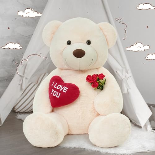 MaoGoLan Big Teddy Bear 5 Feet Tall I Love You Red Heart Giant Stuffed Animal for Girlfriend Boyfriend Wife Lover Valentines Anniversary Birthday - Image 5