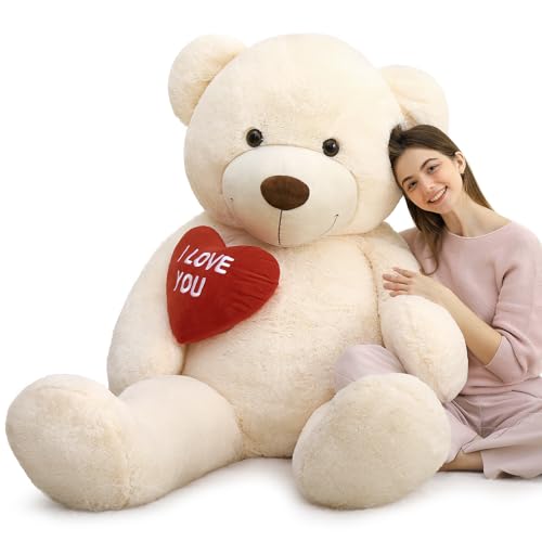 MaoGoLan Big Teddy Bear 5 Feet Tall I Love You Red Heart Giant Stuffed Animal for Girlfriend Boyfriend Wife Lover Valentines Anniversary Birthday - Image 1