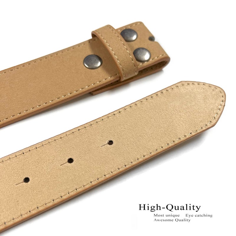 Belts.com Men's Belt Rounded Edge Heel Bar Buckle Casual Jean Suede Leather Belt 1 1/2" Wide (Taupe, 34) - Image 3
