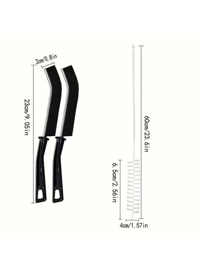 3pcs Washing Machine Cleaning Brush Set With Bendable And Flexible Design Deep Cleaning Scrub Attachments Heavy Duty PP And Steel Construction For Front Load Washers Dishwasher Oven Stove Bathroom Kitchen - Image 3