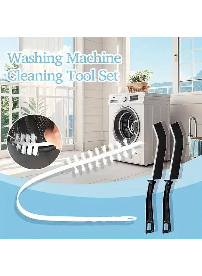 3pcs Washing Machine Cleaning Brush Set With Bendable And Flexible Design Deep Cleaning Scrub Attachments Heavy Duty PP And Steel Construction For Front Load Washers Dishwasher Oven Stove Bathroom Kitchen - Image 2