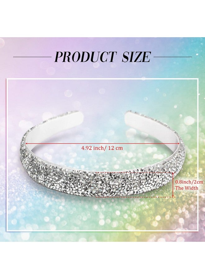 واي دريس 4 قطع من عصابة رأس مرصعة بأحجار الراين للنساء، عصابة رأس من الكريستال اللامع للنساء، عصابة رأس من الألماس اللامع، إكسسوارات شعر للنساء كهدية عيد ميلاد وزفاف (لون بسيط) - Image 4