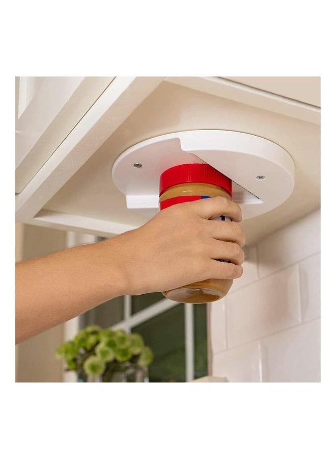 Under-Cabinet Can Opener, Cap Opening Tool, Easily Grips and Unscrews Many Container Sizes, Ideal Kitchen Gadget for Seniors with Weak Hands and Arthritis - Image 1