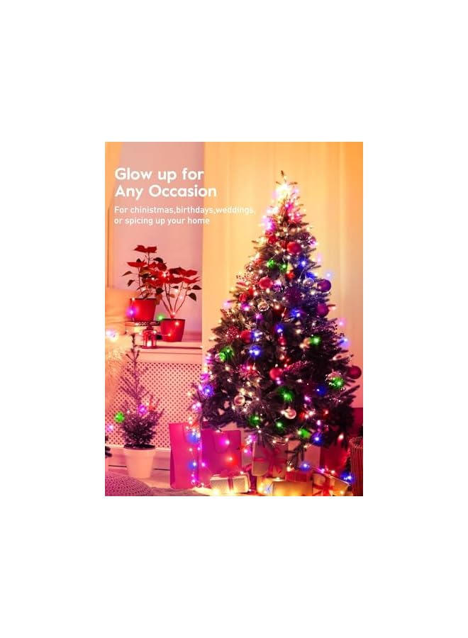 The Bros 1pc USB Fairy multicolour Lights 10.06meter 100 LED Silver Wire 8 Lighting Modes Remote Control USB Powered Non-rechargeable Button Control for Wedding Bedroom Ceiling and other decors  - Image 5