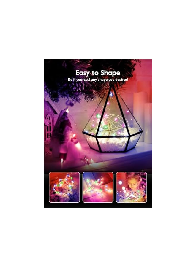The Bros 1pc USB Fairy multicolour Lights 10.06meter 100 LED Silver Wire 8 Lighting Modes Remote Control USB Powered Non-rechargeable Button Control for Wedding Bedroom Ceiling and other decors  - Image 4