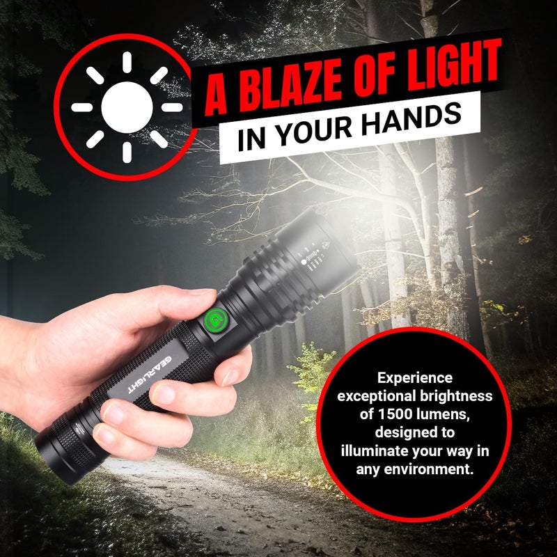 GearLight S2000 LED Rechargeable Flashlight High Lumens - Super Bright, Powerful, Mid-Size Tactical Flashlight for Outdoor Activity & Emergency Use - Image 3
