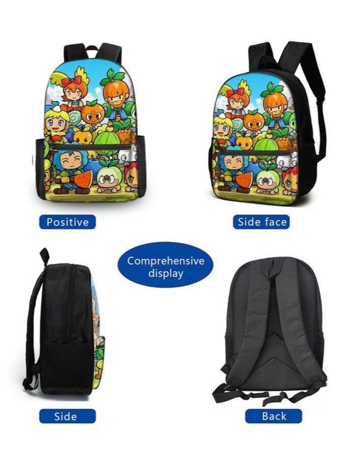 Cartoon three-piece schoolbag with zipper - 245 - Image 3