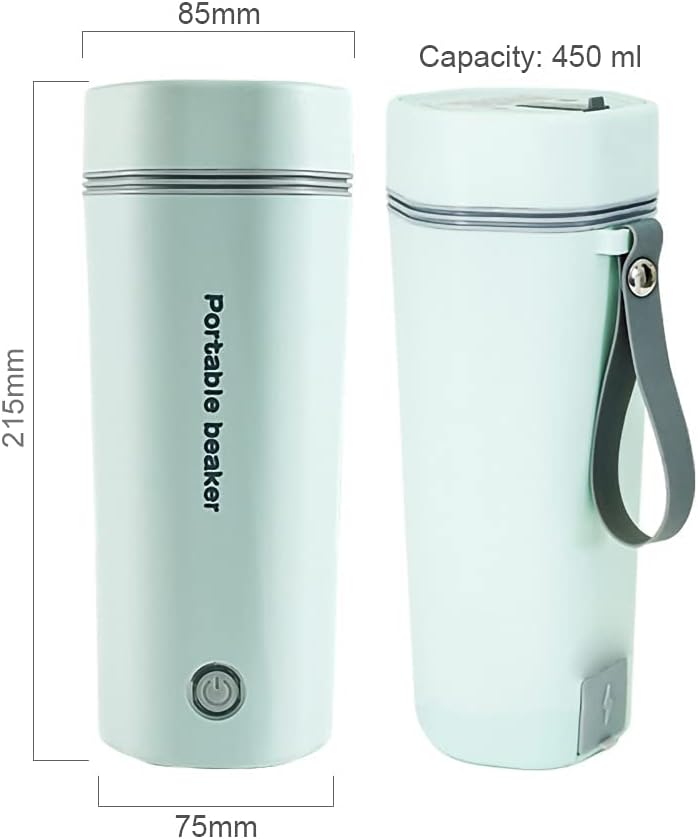 MAKINGTEC Portable Electric Kettle, Stainless Steel Liner Travel Electric Cup Home Mini Heating Teapot Fast Cooking Single Cup Water Heater 350ml Hot Water Bottle (light Green) - Image 4