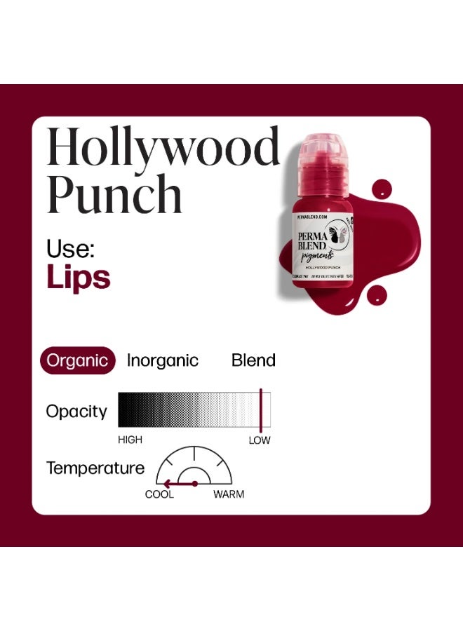 Perma Blend Lip Pigment – Perma Blend Hollywood Punch 15ml | Professional Permanent Makeup Lip Blush Tattoo Ink | High Retention, Vegan, True-to-Tone Healing Semi-Permanent Lip Color | SKU: PBHP1/2 - Image 3
