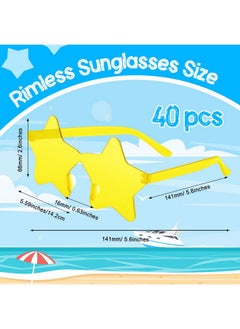 40 Pairs Light Yellow Star Sunglasses Rimless Star Shape Sunglasses, Star Glasses Bulk Bachelorette Sunglasses Star Party Favors For Birthday Beach Kids Adult - pzsku/Z229BEE8D136C47A21C53Z/45/_/1735818174/b0ce21bd-e855-421e-bde0-8b42b7192de2