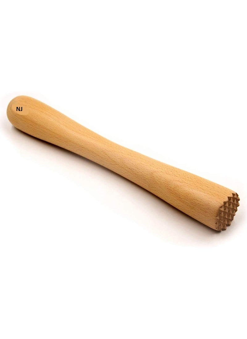 NJ NJ Sheesham Wooden Muddler Bar Tool, 12 - Inch Hardwood Mojito Muddler Curve Model, Commercial Grade Cocktail Drink Muddlers, Bar Accessories Stylish Design: 1 Pc.  - Image 1