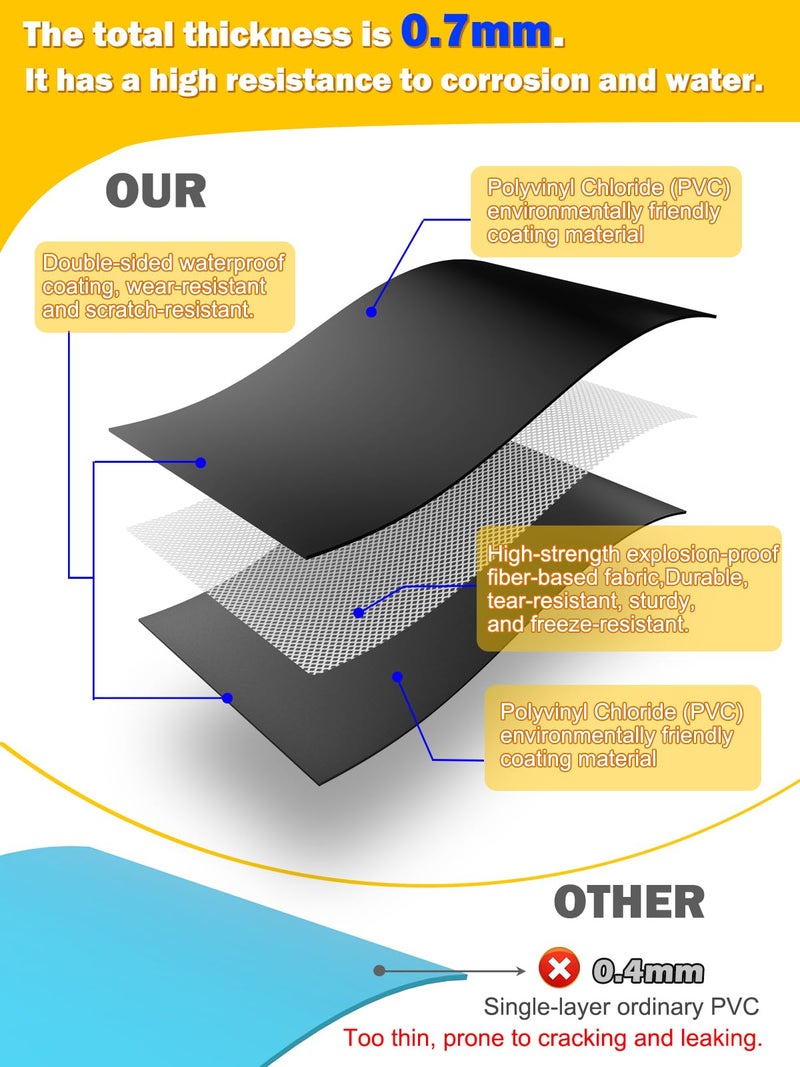 Abimars 0.7mm Thicker Black Winter Water Tube for Pool Safety Covers, 6 Pack 10 FT Water Weight Bags for Pool Side, Three-Layer Composite Material - Image 3
