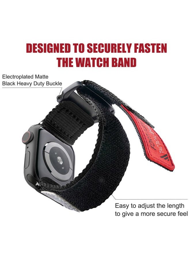 Ritche حزام ساعة آبل نايلون متين، أسود، 42 مم - Image 4