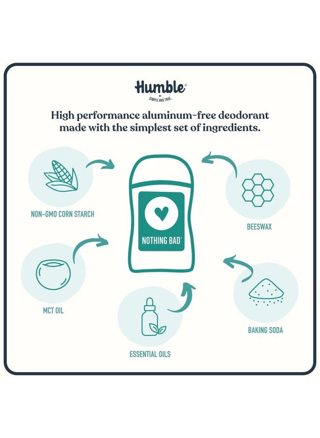 HUMBLE SIMPLE AND TRUE. - HUMBLE BRANDS Original Formula Aluminum-free Deodorant. Long Lasting Odor Control with Baking Soda and Essential Oils, Moroccan Rose, 2.5 oz, 3 Pack - Image 1