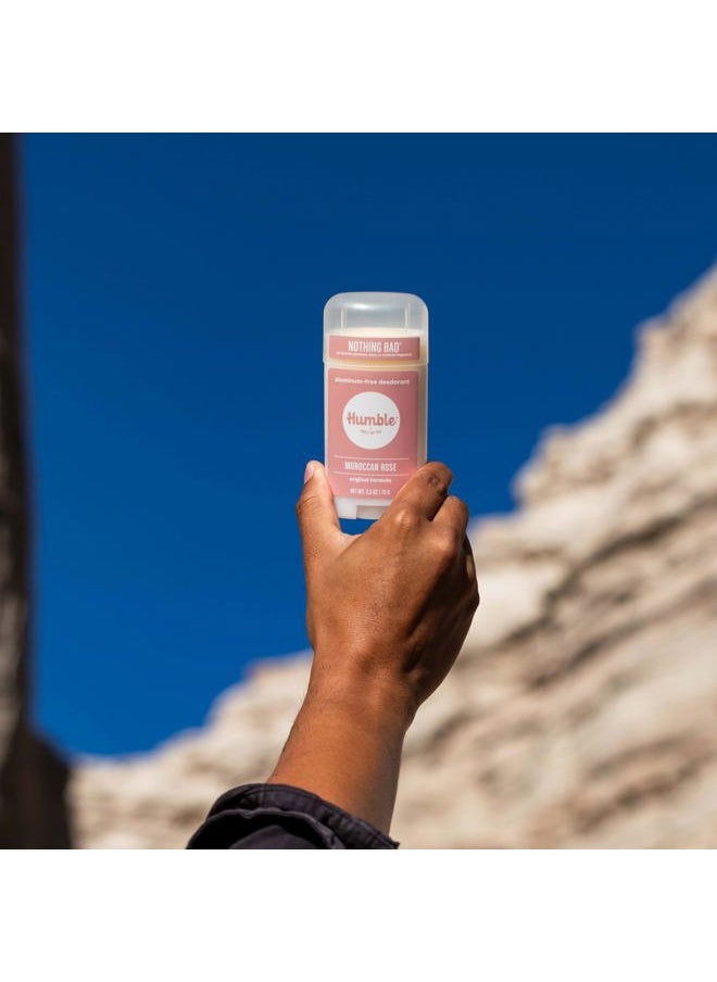 HUMBLE SIMPLE AND TRUE. - HUMBLE BRANDS Original Formula Aluminum-free Deodorant. Long Lasting Odor Control with Baking Soda and Essential Oils, Moroccan Rose, 2.5 oz, 3 Pack - Image 1