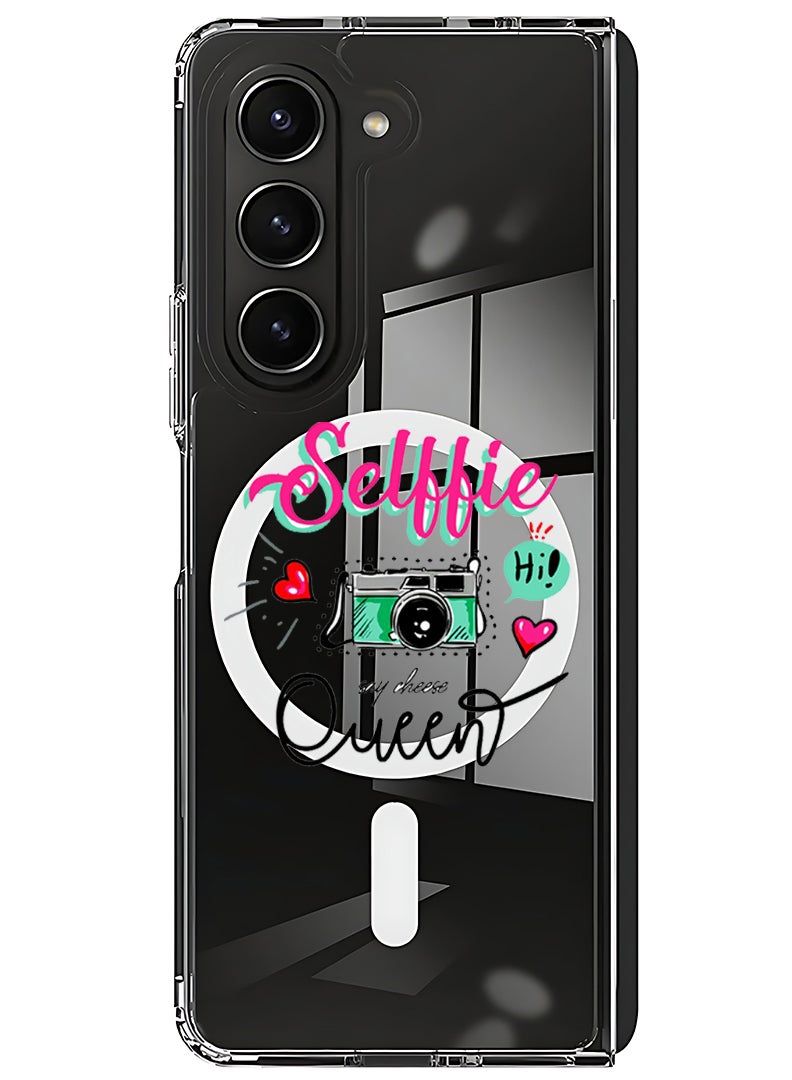 Theodor Magnetic Case for Samsung Galaxy Z Fold 5 Compatible with MagSafe Wireless Charging, Shockproof Phone Bumper Cover Selfie queen - Image 1