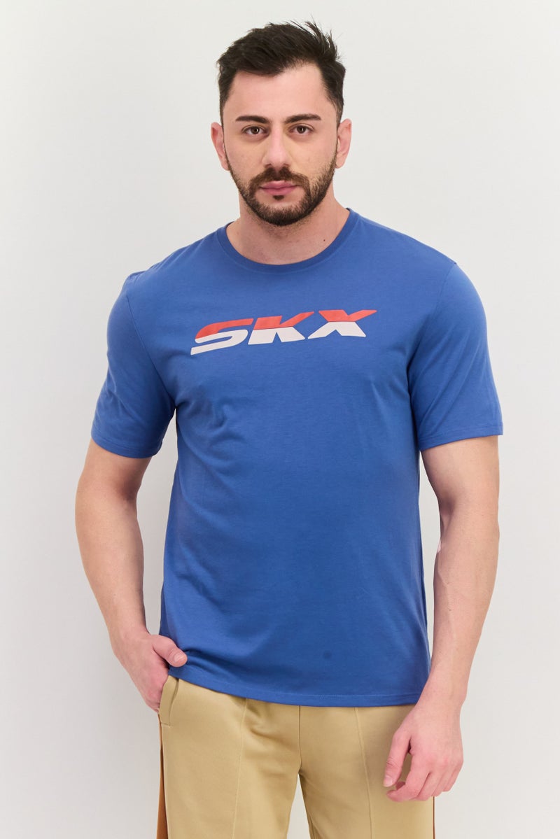 SKECHERS Men Sportswear Fit Short Sleeves Training T-shirt, Blue - Image 1