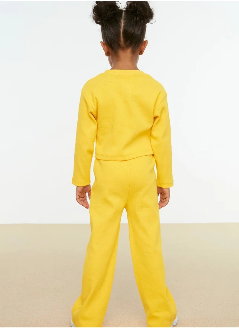 trendyol Kids Ribbed T-Shirt & Pants Set