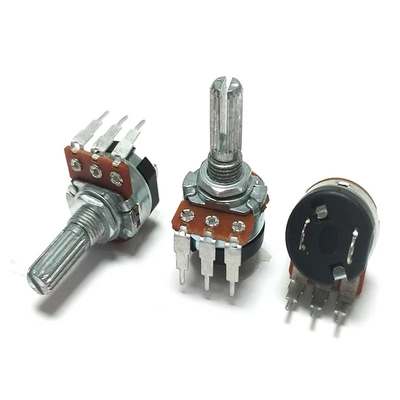 2 قطعة من مقاومات RV16S من نوع Single Potentiometer، موديل WHT148، مزودة بمفتاح، بقيم مقاومة 20مم، B5K، B10K، B50K، B500K، مناسبة للاستخدام في مكبرات الصوت، بقيم مقاومة 5k، 10k، 50k، 500k (500 كيلوأوم). - Image 5