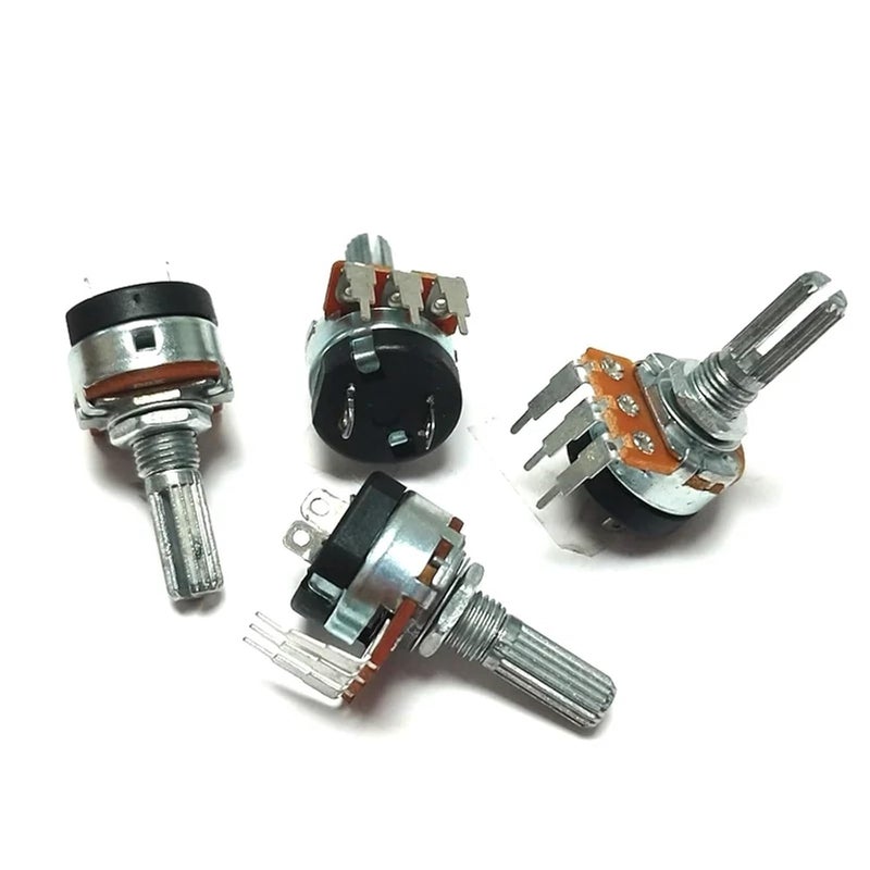 2 قطعة من مقاومات RV16S من نوع Single Potentiometer، موديل WHT148، مزودة بمفتاح، بقيم مقاومة 20مم، B5K، B10K، B50K، B500K، مناسبة للاستخدام في مكبرات الصوت، بقيم مقاومة 5k، 10k، 50k، 500k (500 كيلوأوم). - Image 3