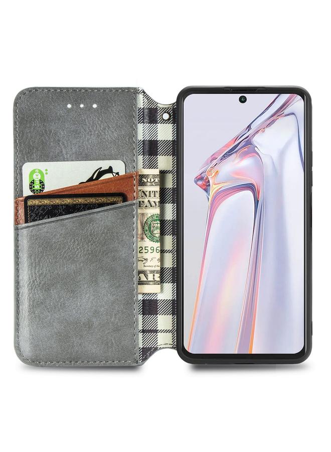 S-TOP Case For Blackview A100 Cubic Grid Pressed Horizontal Flip Magnetic PU Leather Case with Holder & Card Slots & Wallet - Image 3