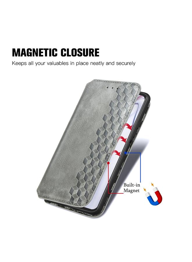 S-TOP Case For Blackview A100 Cubic Grid Pressed Horizontal Flip Magnetic PU Leather Case with Holder & Card Slots & Wallet - Image 5