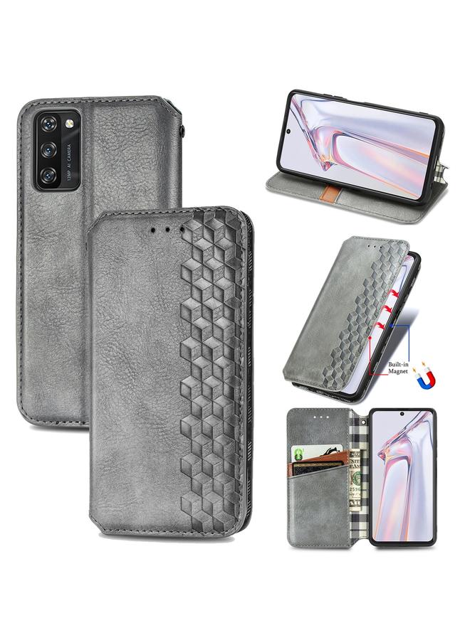 S-TOP Case For Blackview A100 Cubic Grid Pressed Horizontal Flip Magnetic PU Leather Case with Holder & Card Slots & Wallet - Image 1