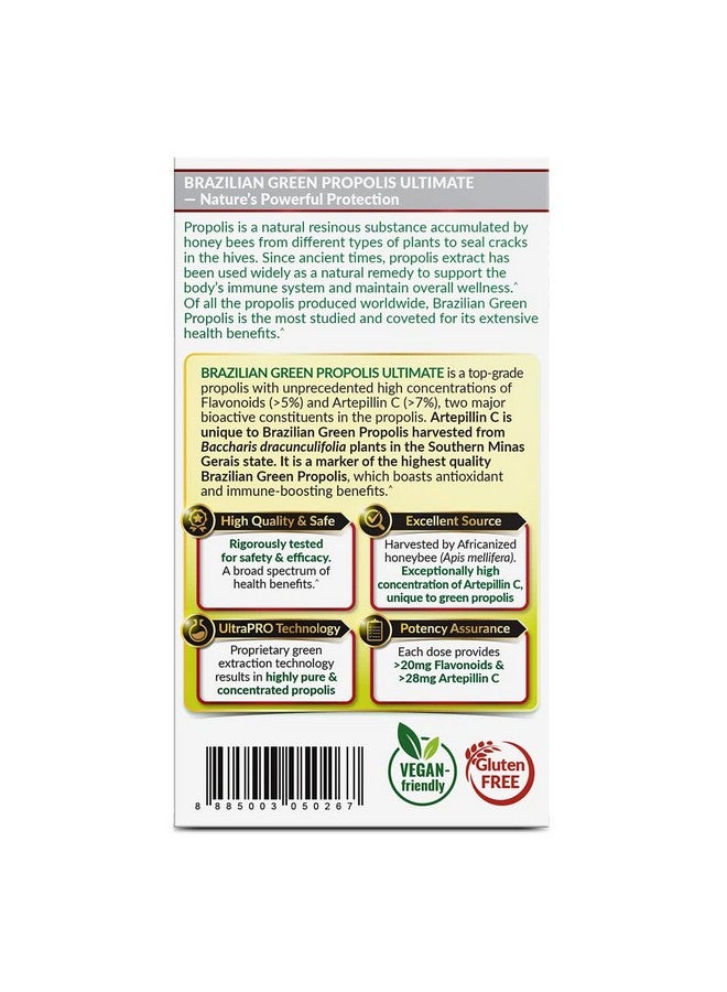 LABO Nutrition Brazilian Green Propolis Ultimate Contains >7% Or 28Mg Per Serving Artepillin C & >5% Flavonoids For Immune & Brain Support Natural High Concentrate & Premium 60 Veg Capsules  - Image 3