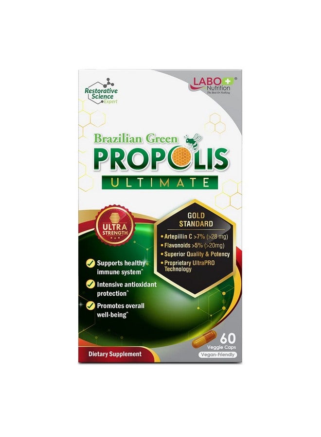 LABO Nutrition Brazilian Green Propolis Ultimate Contains >7% Or 28Mg Per Serving Artepillin C & >5% Flavonoids For Immune & Brain Support Natural High Concentrate & Premium 60 Veg Capsules  - Image 5
