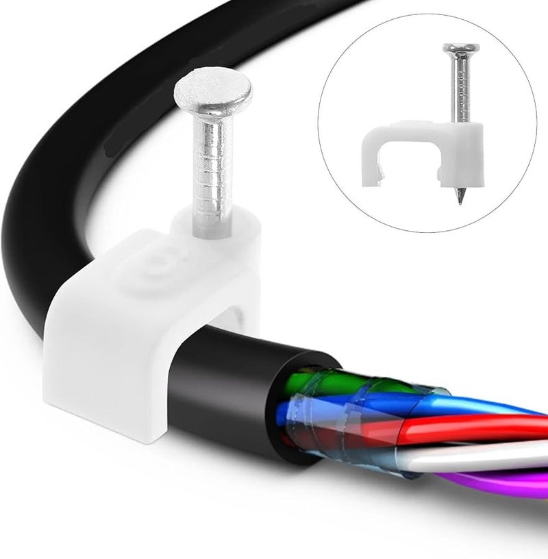 500Pcs White Cable Clips Wire Holder Coax Clamps For Home Office Organization - Image 5