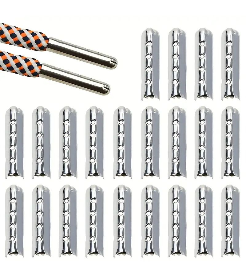 16 Pcs Golden Heavy Duty Metal Shoelace Buckles Secure Fastening Replacement Tips Anti Tangle Design For Shoes Jackets Pants Sweaters Clothing Repair And Assembly - Image 2
