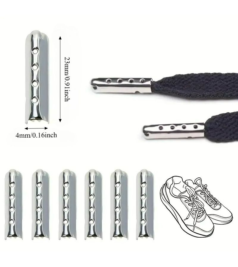16 Pcs Golden Heavy Duty Metal Shoelace Buckles Secure Fastening Replacement Tips Anti Tangle Design For Shoes Jackets Pants Sweaters Clothing Repair And Assembly - Image 4