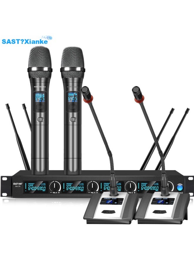 Sast Ok-29 Wireless Microphone, Teaching And Conference U-segment Microphone, Engineering Lecture Dynamic Microphone, Conference Room One-to Upgraded Version, Handheld * Goose Neck *2 - Image 1