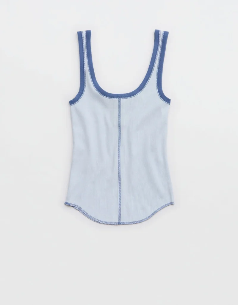 Aerie  Aerie Ribbed Henley Tank Top for Women | Best Price UAE