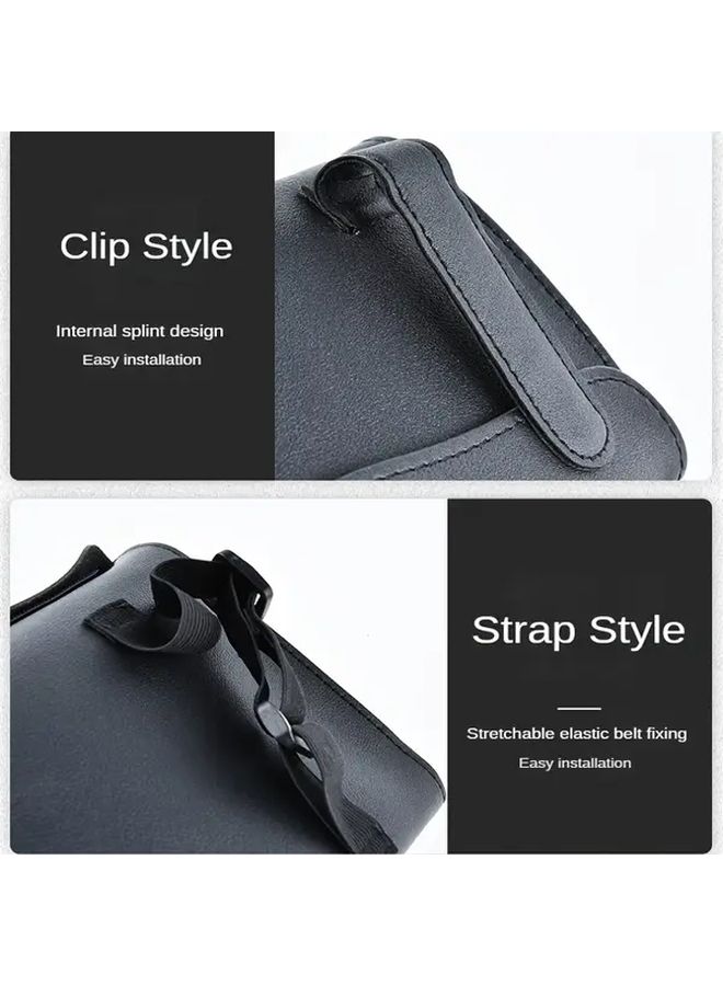 Black Strap Style Car Tissue Box Hanging Sun Visor Organizer Faux Leather Rear Seat Holder - Image 5