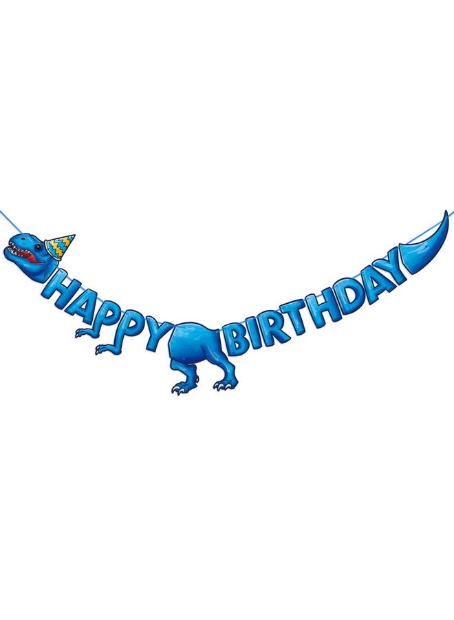 WERNNSAI Birthday Party Banner - Dinosaur Happy Birthday Banner for Kids Party Decoration Dinosaur Theme Birthday Supplies for Boys Birthday Party Decor Hanging Kids Birthday Decorations Pre-Strung - Image 1