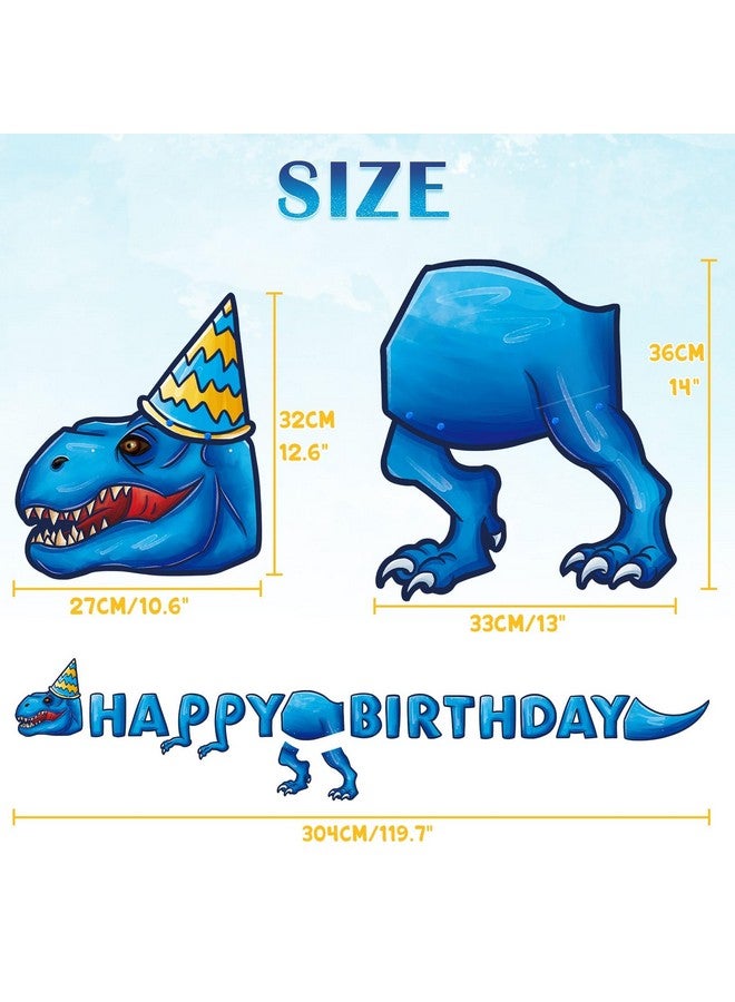 WERNNSAI Birthday Party Banner - Dinosaur Happy Birthday Banner for Kids Party Decoration Dinosaur Theme Birthday Supplies for Boys Birthday Party Decor Hanging Kids Birthday Decorations Pre-Strung - Image 4