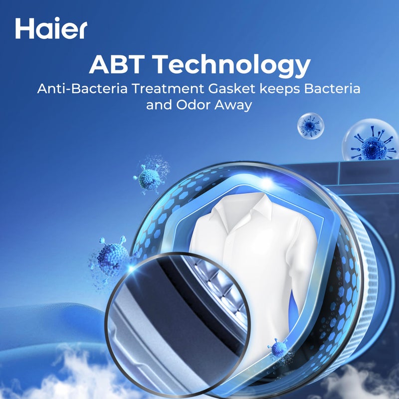 Haier Washing Machine 7.5kg Front Load Inverter/Laser Welding/Dual Spray/Auto Weight/ABT/ Starry /Full Part 2 Years Warranty -10 Years Warranty for Motor/HW75-BP12337S8 HW75-BP1233758 Jade Ink Silver - Image 3
