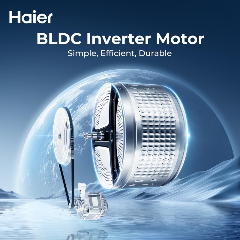 Haier Washing Machine 7.5kg Front Load Inverter/Laser Welding/Dual Spray/Auto Weight/ABT/ Starry /Full Part 2 Years Warranty -10 Years Warranty for Motor/HW75-BP12337S8 HW75-BP1233758 Jade Ink Silver - Image 4