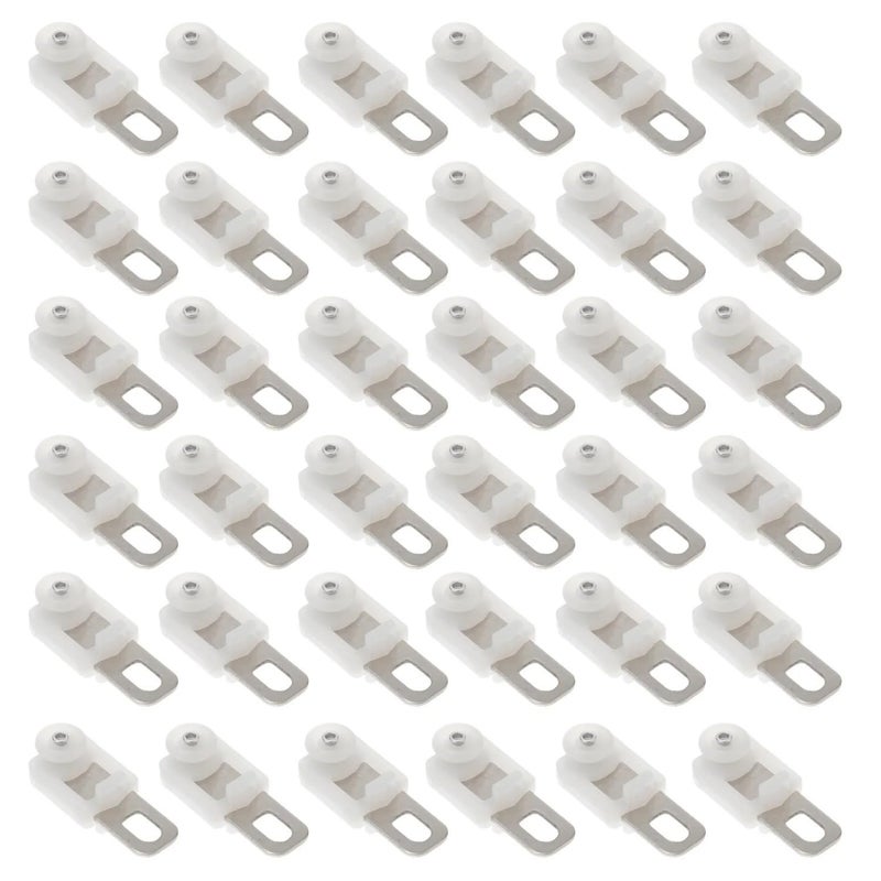 100 pcs Curtain Pulley Sliding Curtain Track Hooks Curtain Track Clips for Sliding Curtain Track Heavy Duty Pulley Kit Curtain Rod Curtain Accessories Roller White Plastic - Image 1