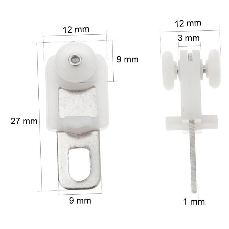 100 pcs Curtain Pulley Sliding Curtain Track Hooks Curtain Track Clips for Sliding Curtain Track Heavy Duty Pulley Kit Curtain Rod Curtain Accessories Roller White Plastic - Image 5