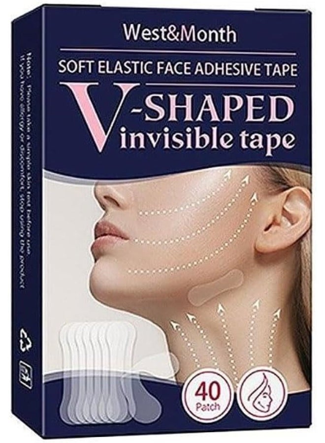 WEST MONTH 40 Pcs Face Lifting Patch, High Elasticity Myofascial Lift Tapes for Face & Neck, Skin Tightening Tapes to Reduce Wrinkles & Saggy Skin, Facial Firming Tape for Jawline & Double Chin - Image 1