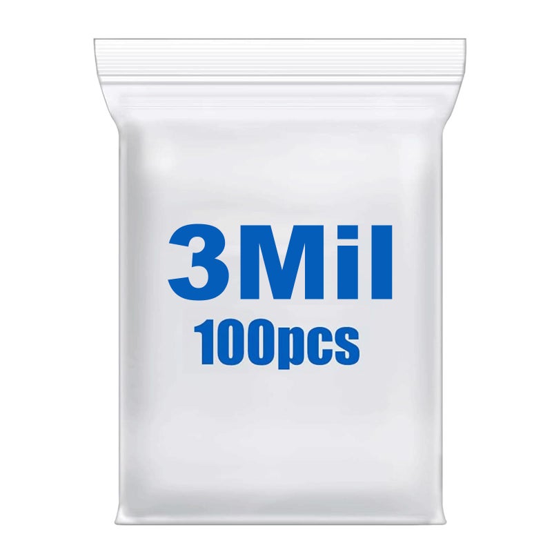Macoota 100PCS 6" x 9" Thick 3 Mil Clear Zip Seal Lock Poly Bags Reclosable Plastic Bags With Zipper for Photo Cards Envelopes Snacks Seeds Storage - Image 1